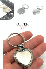 keychain heart shape stainless steel engraved lovely gift polished cool fashion