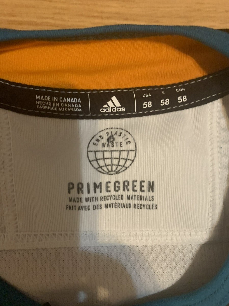 MIC NWT San Jose Sharks Team Issued Prime Green adidas Jersey Pro