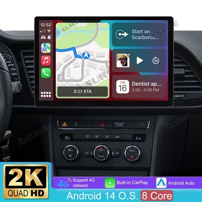 13.1'' 4+64GB Android 14 2K Autoradio CarPlay Für Seat LEON 5F 5F1 5F5 2012-2020