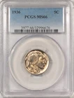 1936 BUFFALO NICKEL - PCGS MS-66, LOOKS SUPERB!
