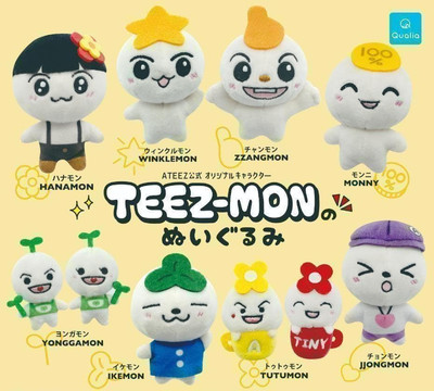 Qualia Teez-Mon Plüschpuppe Komplettset Kapselspielzeug JAPAN OFFIZIELL