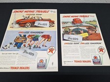 2 Vintage 1942 TEXACO HAVOLINE GAS & OIL Print Ads Magazine Ads