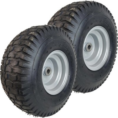2) 15x6.00-6 15x600-6 15/6.00-6 15/600-6 Lawn Mower Tire Rim Wheel Assembly P41