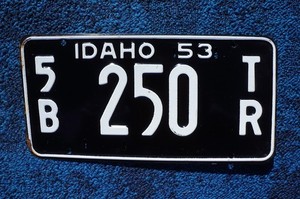 1953 IDAHO Truck License Plate