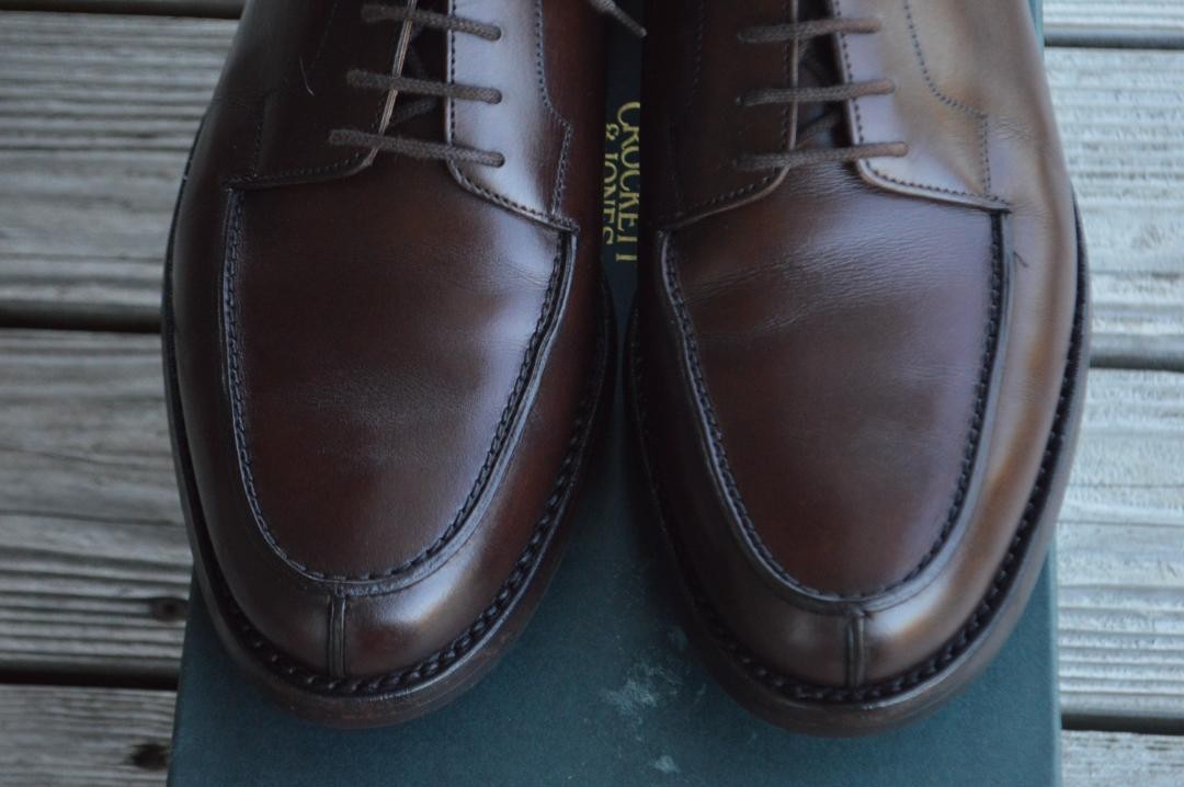 靴 Crockett&Jones MORETON Moreton' Dark Brown Leather Split Toe Derby UK 7 E - Abbot's