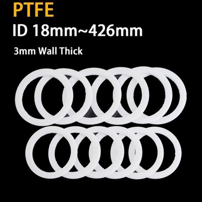 3mm Wall Thick PTFE White Flat Washers Shim ID 18mm~426mm Flange Sealing Gasket