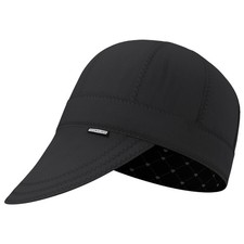 Reversible 8-Panel Welding Cap 8 oz FR Fabric Cotton Lining All Black 8 Sizes