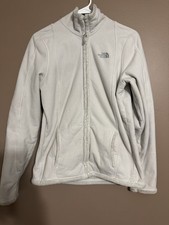 The North Face Jacket Womens Medium Ivory Off White Full Zip Fleece