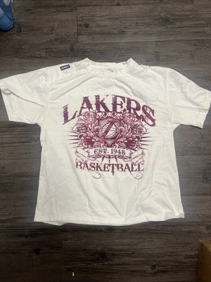 Los Angeles Lakers NBA UNK Brand Shirt Men's L Purple Velvet Vintage