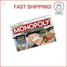 Monopoly Crooked Cash Board Game for Families and Kids Ages 8 and Up, Includes M