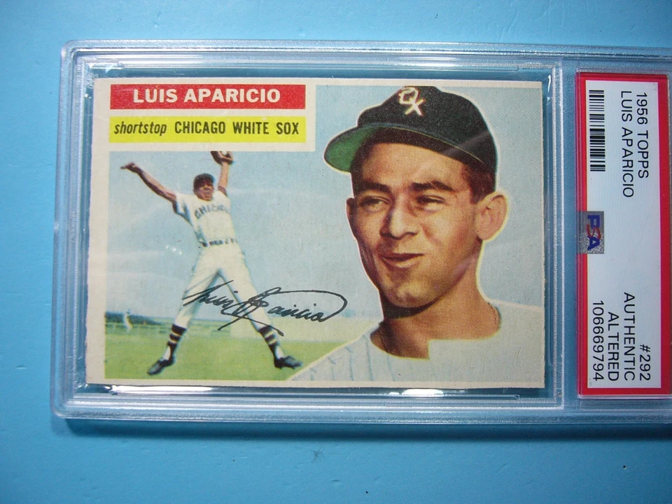 Tarjeta de béisbol 1956 Topps #292 Luis Aparicio Rookie RC PSA A TR ¡¡Nílida y bonita!! GL Foto 3 de 4