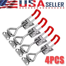 4Pcs Heavy Duty Steel Toggle Latch Catches Adjustable Lock Clamp For Boxes Case