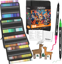120 Colors Dual Brush Marker Pens, Art Markers with Fine and Brush Tip Coloring