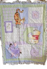 Crown Crafts Disney Winnie The Pooh Patchwork Baby Crib Blanket Comforter