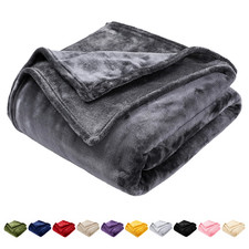 Faux Fur Fleece Blanket Mink Large Warm Plain Sofa Bed Throw  All Colors & Sizes
