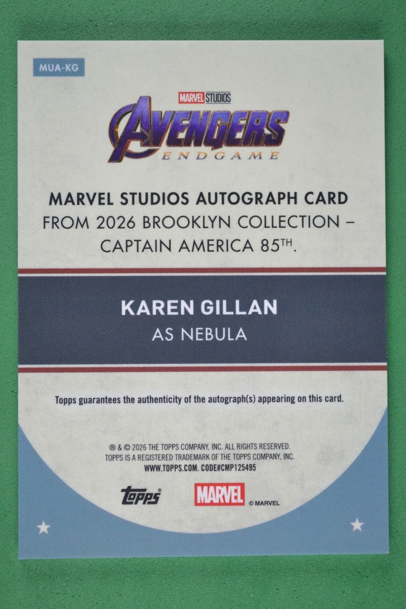 Karen Gillan as Nebula 2026 Topps Brooklyn Collection Marvel Auto