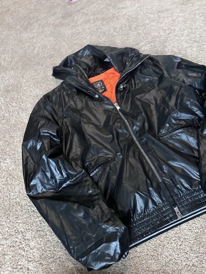 Emporio Armani EA7 Reebok Men's Black Full Zip Windbreaker Jacket Large NWT - Image 3 of 4