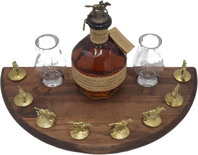 Bourbon Cork Display Half Moon Shape W/ Light & Glass Holders Compatible 