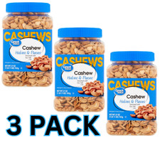 Great Value Cashew Halves Pieces, 27 oz New, pack of 3