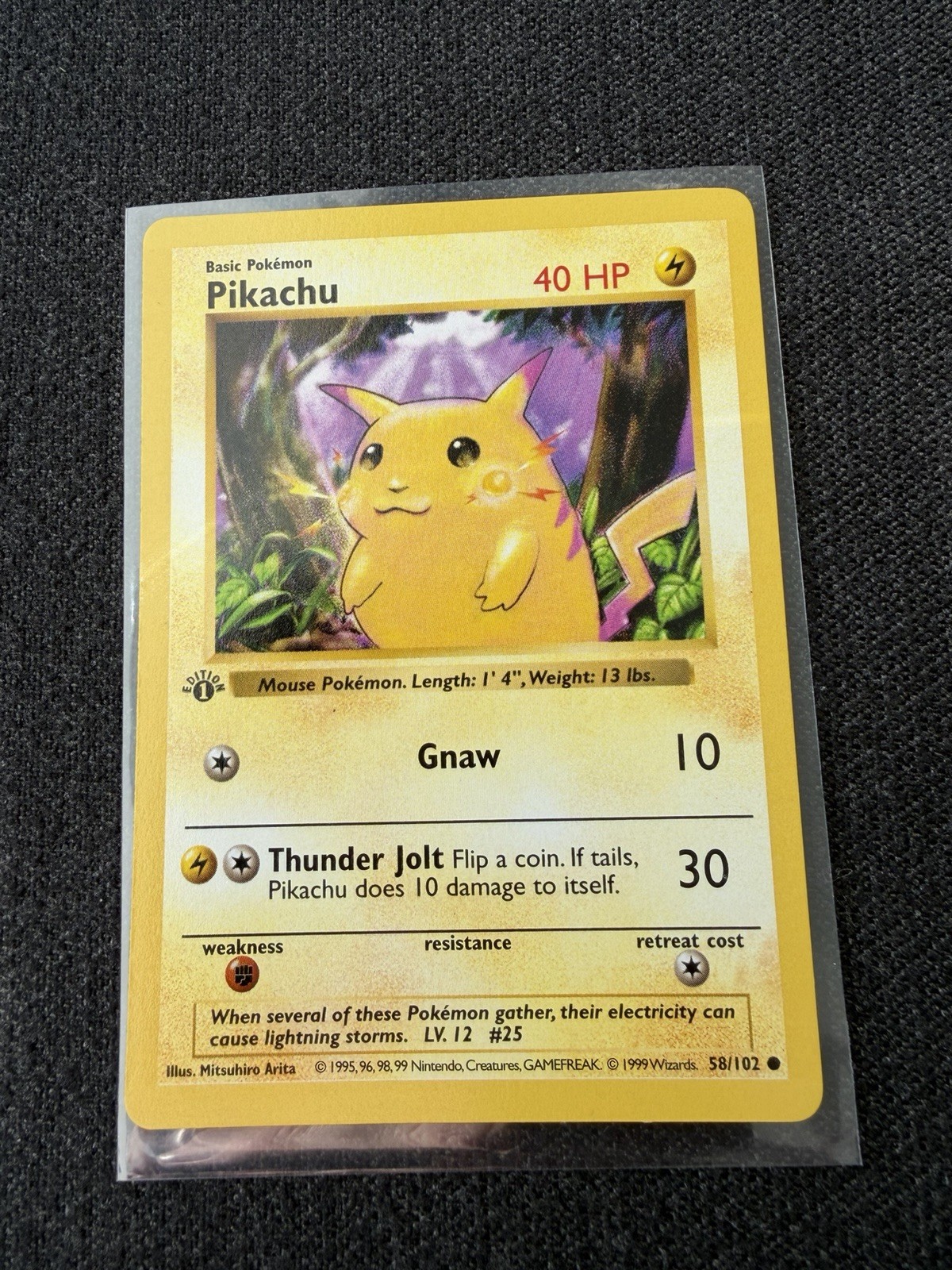 Pikachu 1999 Pokemon Game #58 1st Edition (Yellow Cheeks) Price