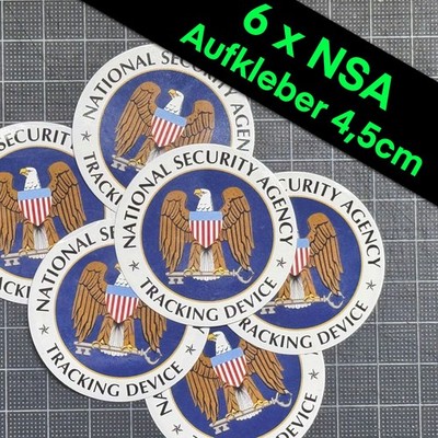 6 x NSA - Security Device Hacker Fun Aufkleber, Laptop Decals, Doodle Stickers