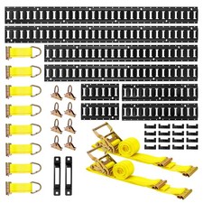 E-Track Tie-Down Rail Kit,8 Pack 5ft 4ft 2ft 1ft E Track Rails,36 Pcs Includes