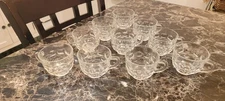 Vintage MCM Yorktown Federal Glass Jubilee Punch Cups Set Of 10   4"W x.  2. 5"H
