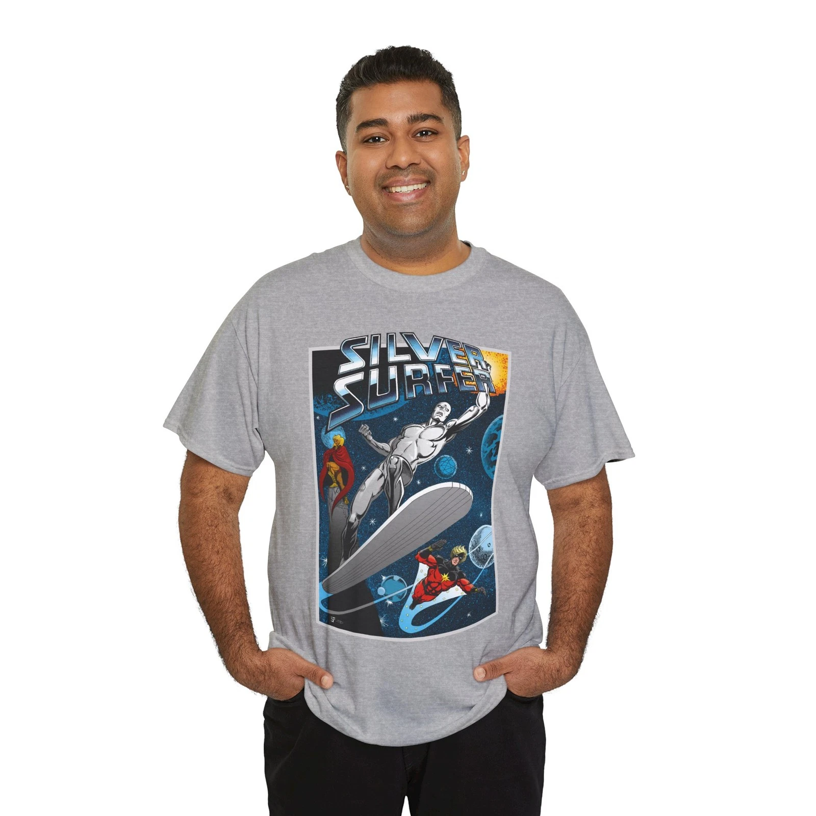Silver Surfer T-Shirt - Marvel Comics - With Adam Warlock & Captain Marvel