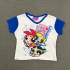 Vintage Cartoon Network Powerpuff Girls Ringer Tee T-Shirt Size XS 4/5 Cartoon