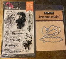 Hero Arts "COLOR LAYERING BETTA FISH" Clear Stamps Only or Stamp & Dies Bundle