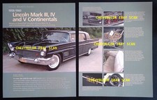 1958-'60 Lincoln Mrk III IV V Continental Buyer's Guide Info Article 1959