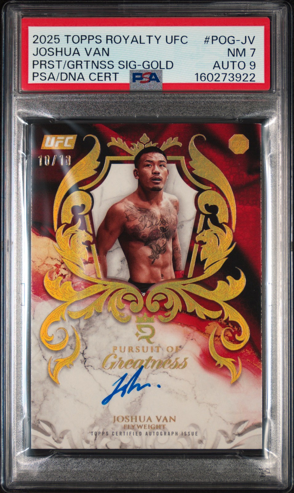 2025 Topps Royalty UFC Joshua Van Pursuit Of Greatness Signatures Gold PSA 7 /10