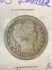 1905 25C Barber Quarter Silver Coin