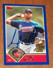 2002 Topps Atlanta Braves Andy Marte Hand Signed Autographed Card