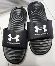 Women 's Under Armour Ansa Fixed Slides Sandals Black/White 3023772-004
