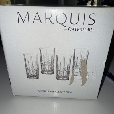 Set of 4 Marquis by Waterford Crystal Sparkle Hiball Glasses Tumblers 6 1/4'' New