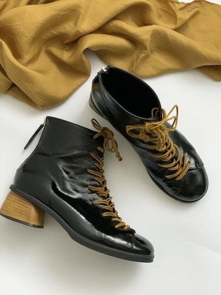 Women Ballin Boots Black Leather 36 #5K4O
