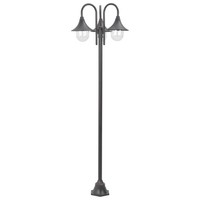 Garten-Pollerleuchte E27 220 Cm Aluminium 3-Laterne Bronze