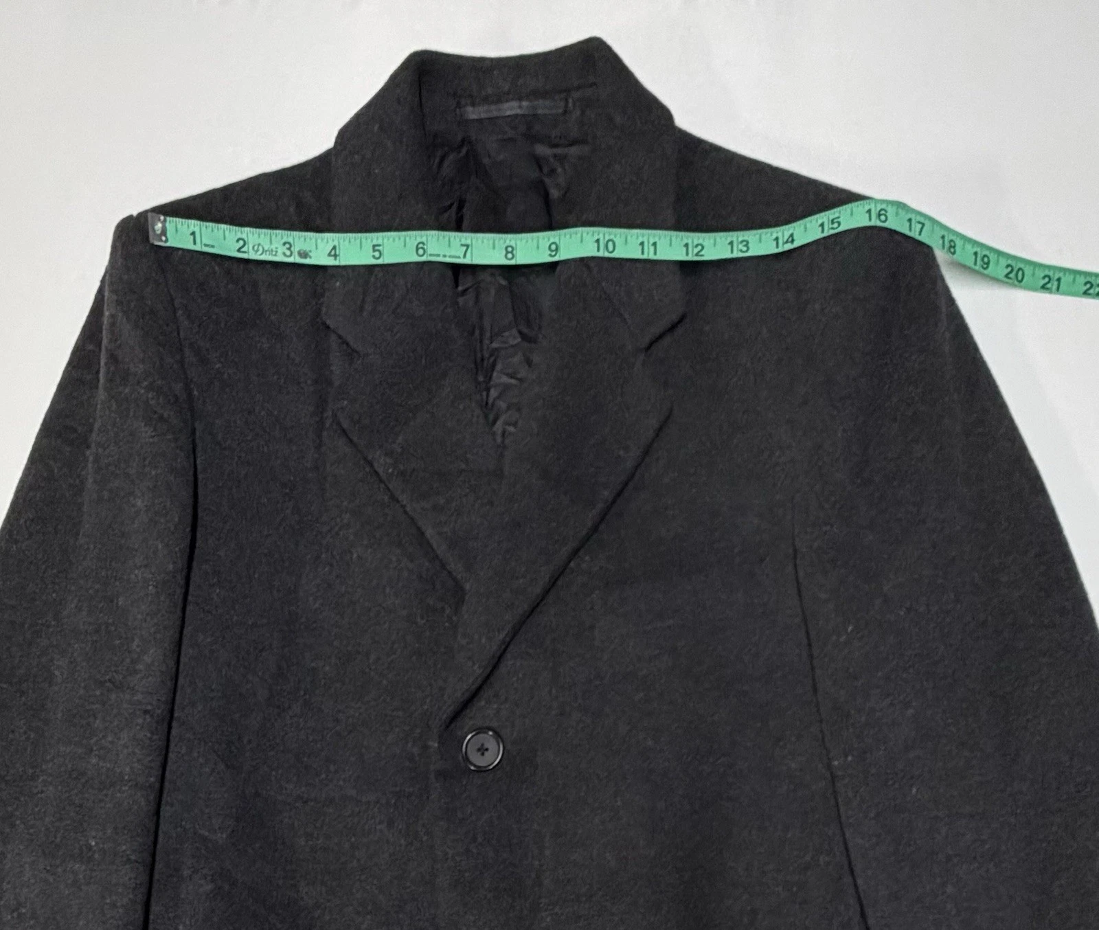 Vintage Stafford Executive Single Breast Black Overcoat Sz 38 Cashmere Wool EUC - product detail image 10