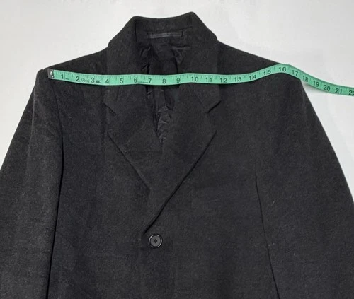 Vintage Stafford Executive Single Breast Black Overcoat Sz 38 Cashmere Wool EUC image 10