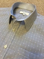 GORGEOUS NIGEL HALL SHIRTING POLKA DOT SQUARES SHIRT 15" COLLAR