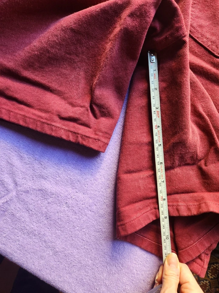 Bermuda jeans Victoria's Secret vintage Londres moda int'l bordô tamanho 8 - Imagem 4 de 4