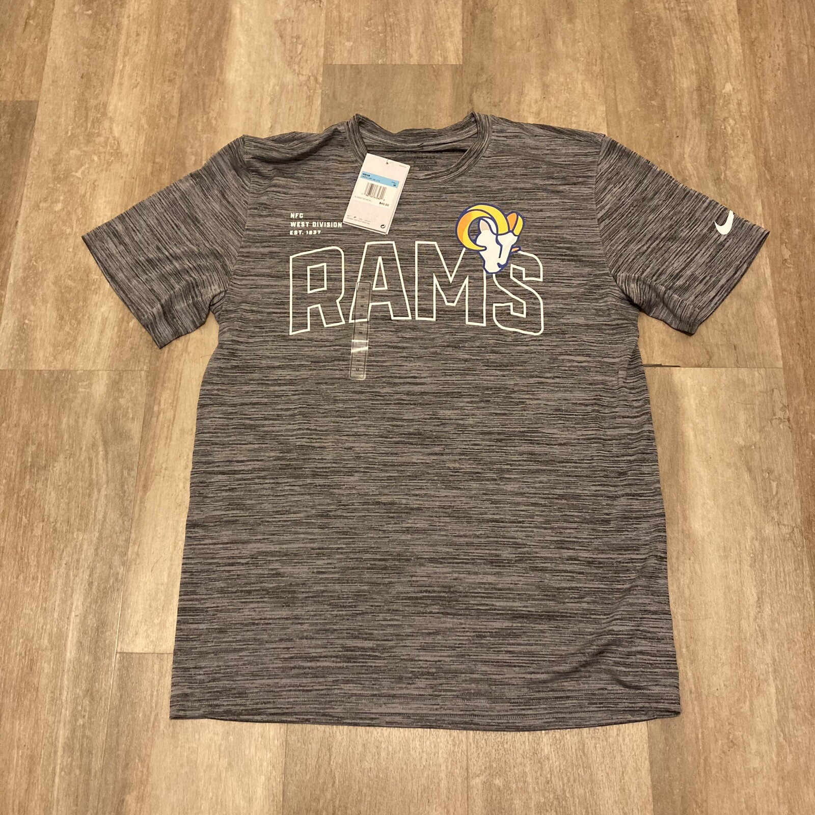 Nike LA Rams Grey Performance Short Sleeve T-Shirt Size Medium