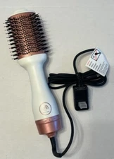 New One-Step Volumizer Hair Dryer Brush – White & Rose Gold – ALCI Plug