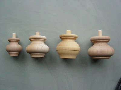 AUSWAHL AN MÖBELFÜßEN IN KIRSCHBAUM- 4 Sorten Naturholz - Sofafüße - Sesselfüße