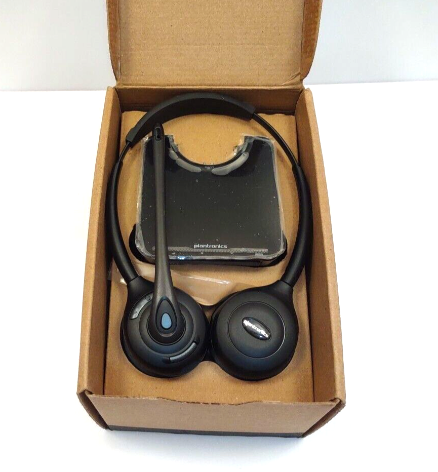 Plantronics CS520 Binaural Wireless Headset System (Renewed) - DECT Over-the-Head Headset For Office