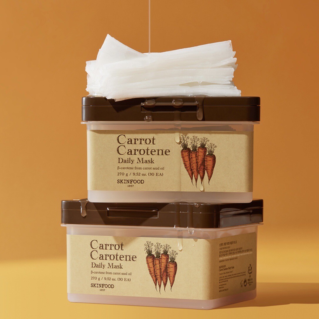 Skin Food Everyday Daily Carrot Mask Pack 1set 30 hojas K-beauty Corea
