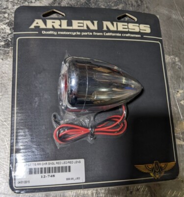 Arlen Ness - 12-748 - Deep Cut Turn Signals with Fire Ring LED, Red Lens -...