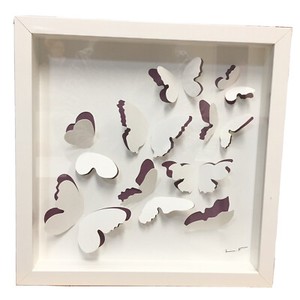 Download Ikea Olunda 3d Butterfly Wall Art Shadow Box Lola Fraser Purple White Retired Ebay