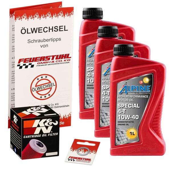 Honda Cbr 600 Rr (PC37) 03-06, Alpine 10W40 ÖL + K&N Racing ÖLfilter, MotoröL-image